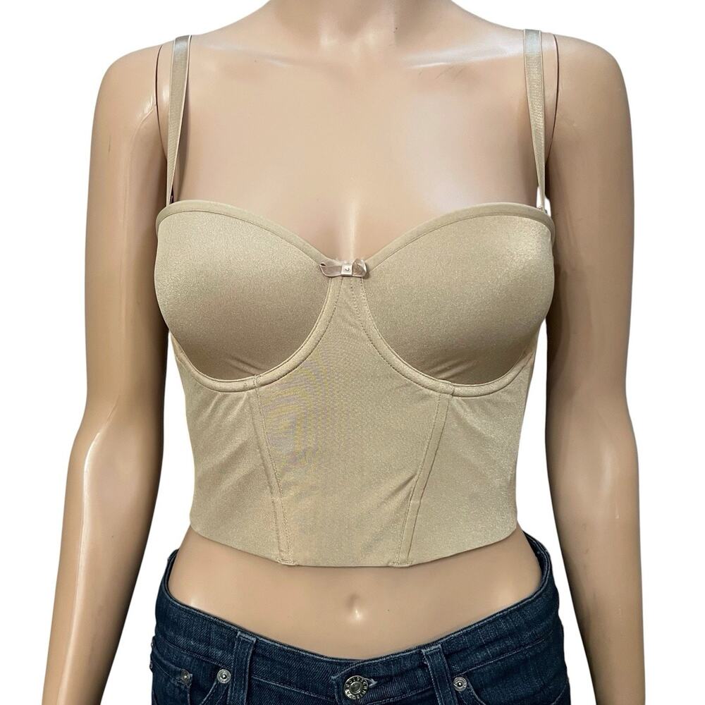 Le Mystere Soirée Short-line Bustier Corset Top 32C Nude Low Back Convertible